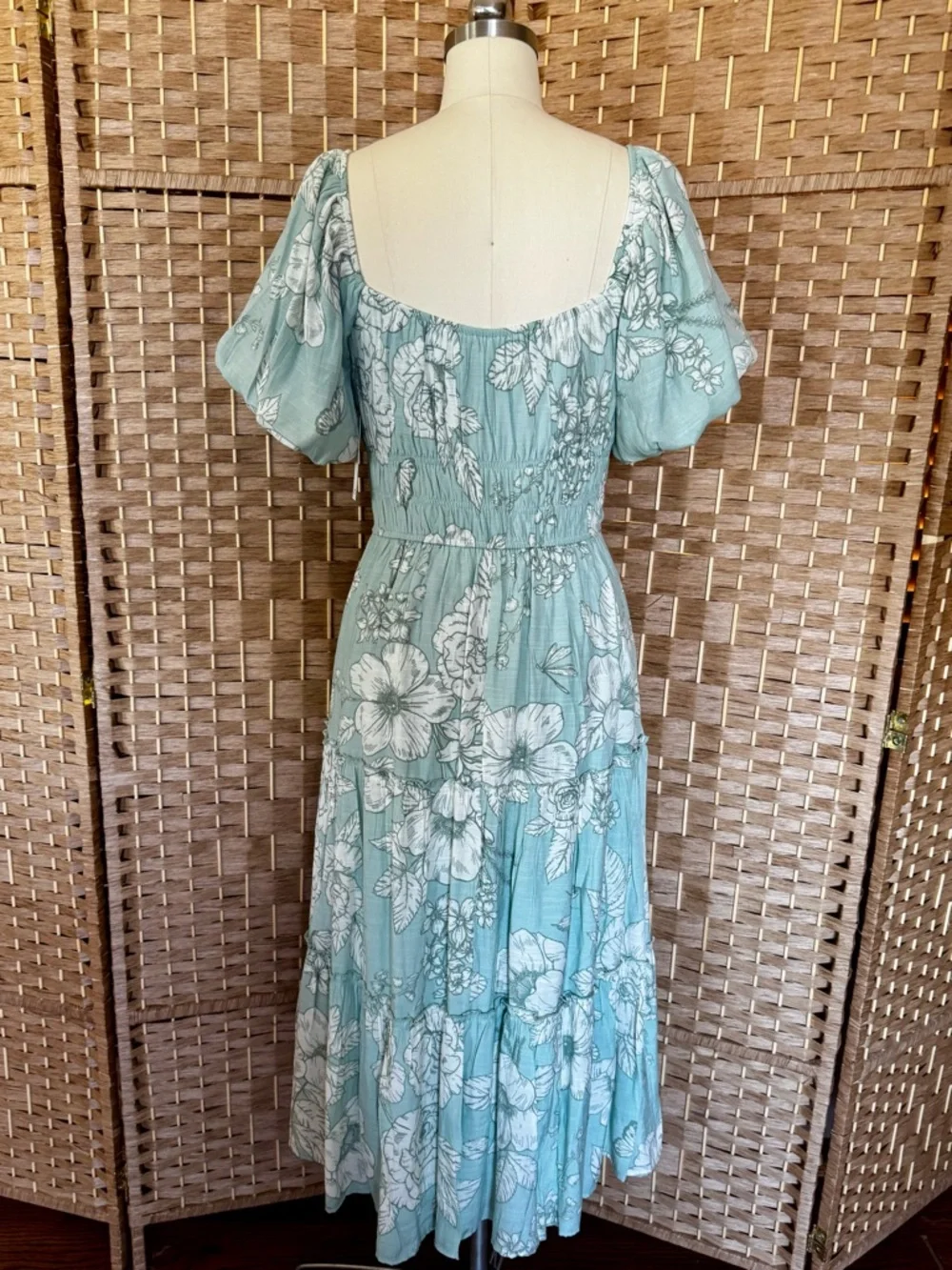 NWT Trixxi puff sleeve midi milkmaid dress S (junior’s) - Picture 6 of 15